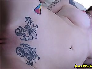 ass fucking loving bombshell gapes her ass for a solid sticking