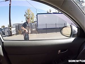 CAUGHT! black girl gets splattered sucking off a cop