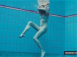 warm humungous boobed teenager Lera swimming in the pool