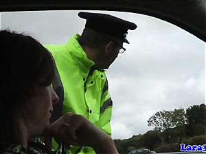 Caught wanking mature pummels patrol cop
